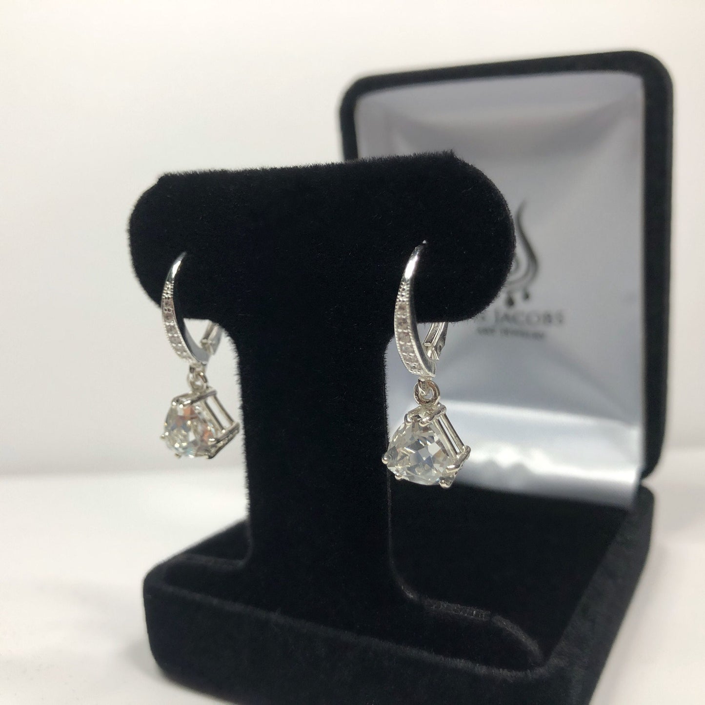 Gorgeous 4ctw Trillion Cut White Topaz Earrings in Sterling Silver