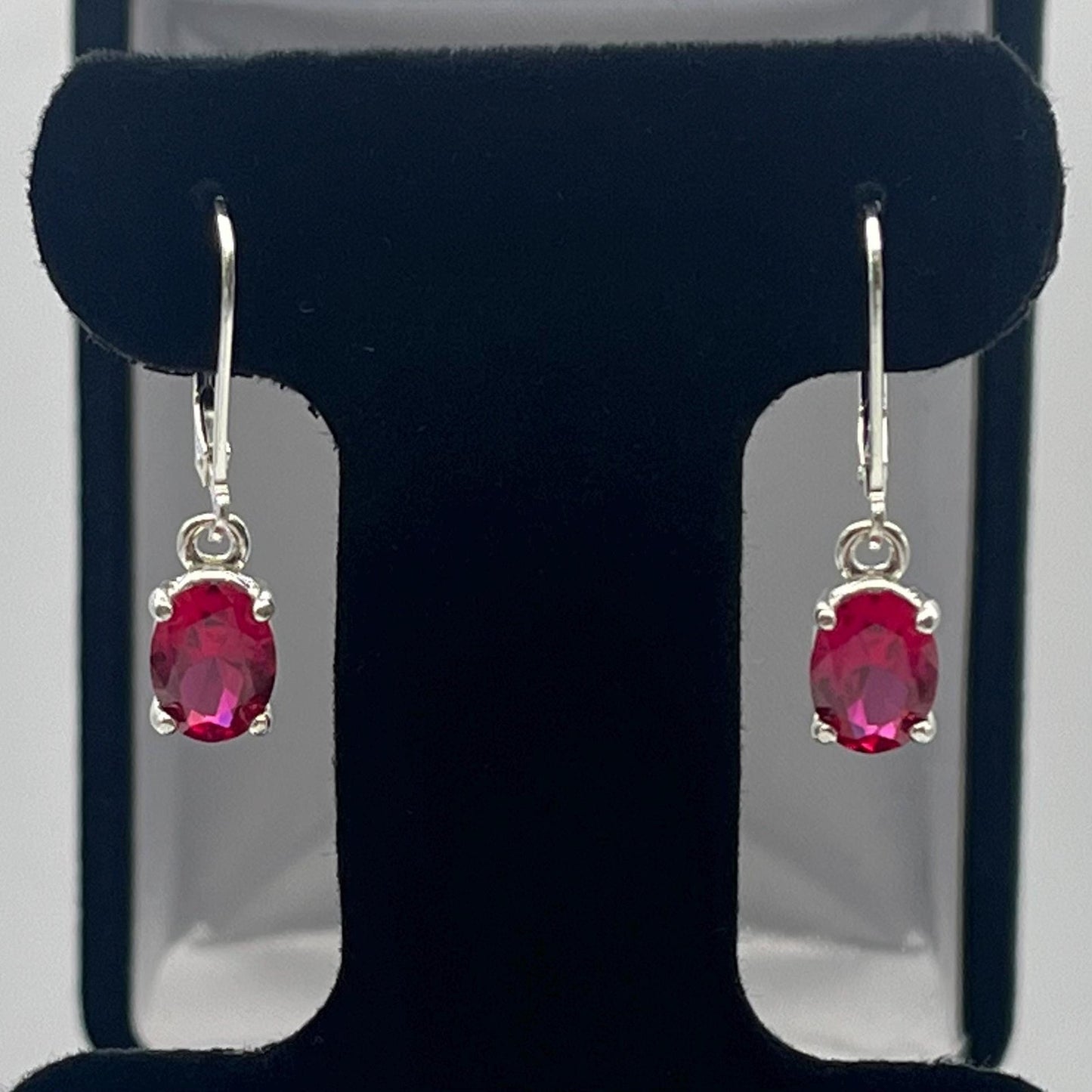 Beautiful 3ctw Oval Cut Ruby Sterling Silver Drop Dangle Earrings Leverback Fine Jewelry Emerald Cut Ruby Earrings Jewelry Trends