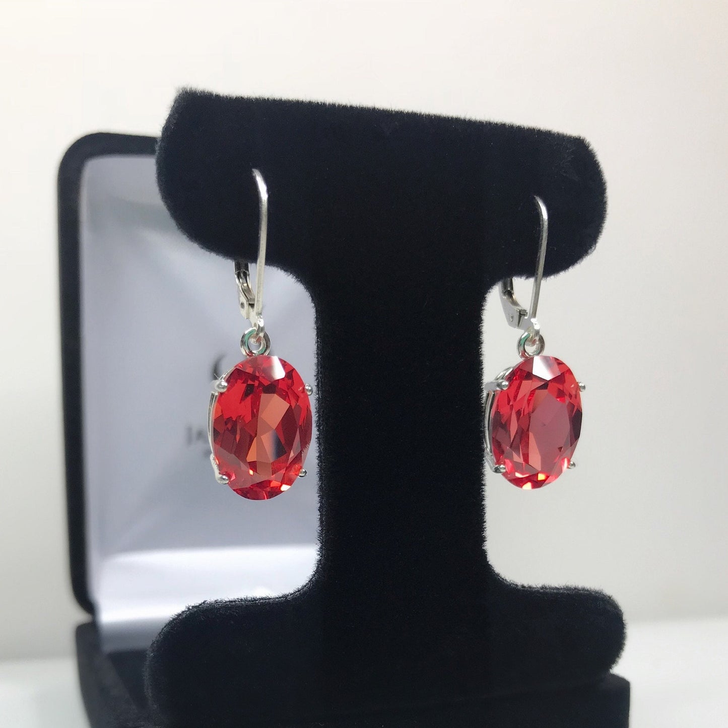 Beautiful 16ctw Oval Cut Padparadscha Sapphire Earrings Orange Sapphire Earrings