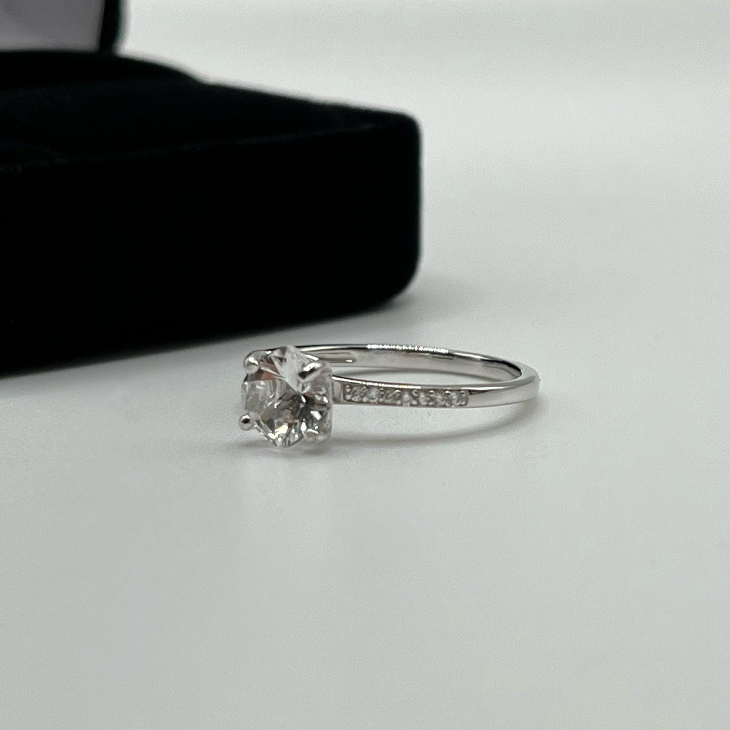 Beautiful 1ctw Cushion Cut White Topaz Ring Sterling Silver Stackable Promise Ring Engagement Ring Anniversary Band