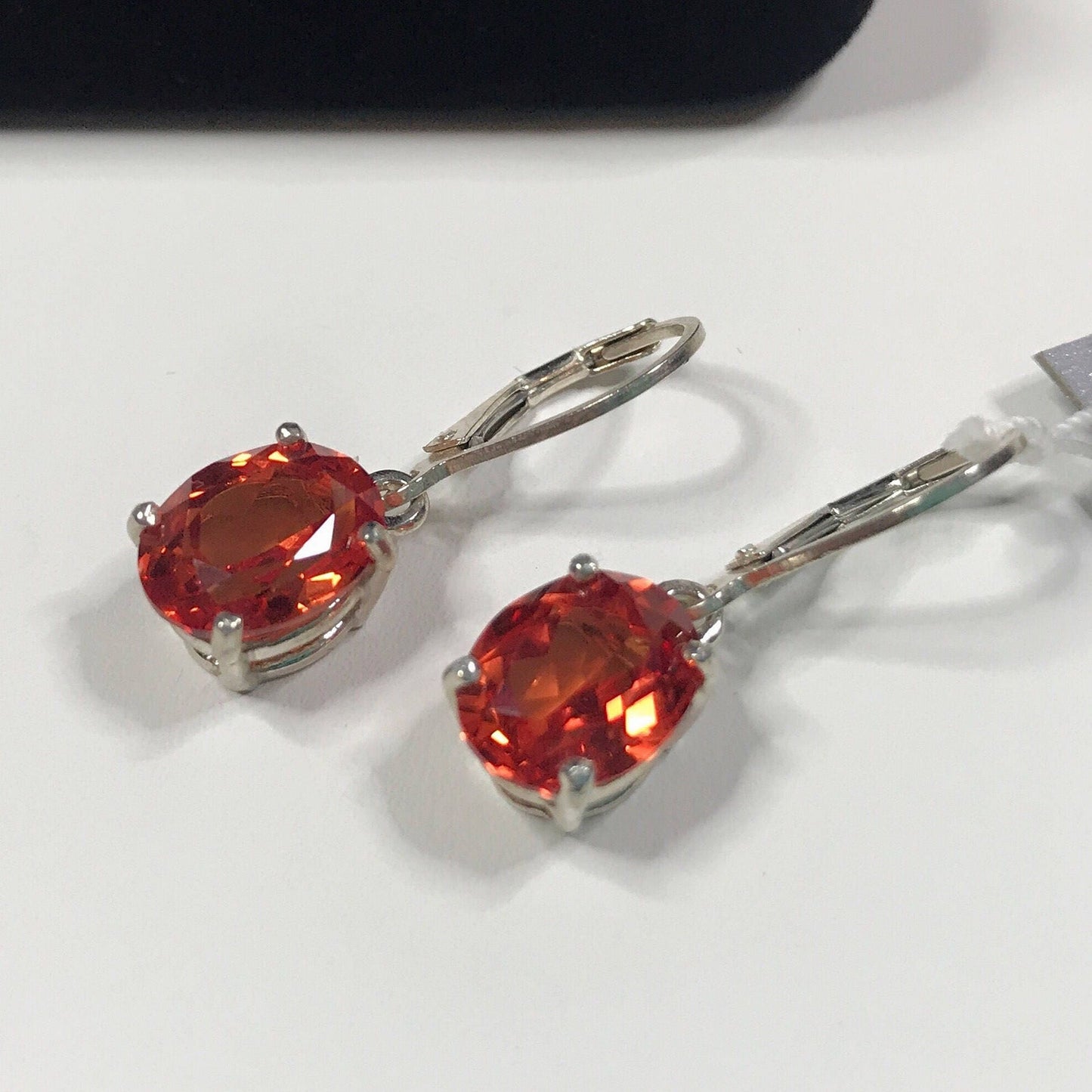 Beautiful 6.5ctw Oval Cut Orange Padparadscha Sapphire Earrings