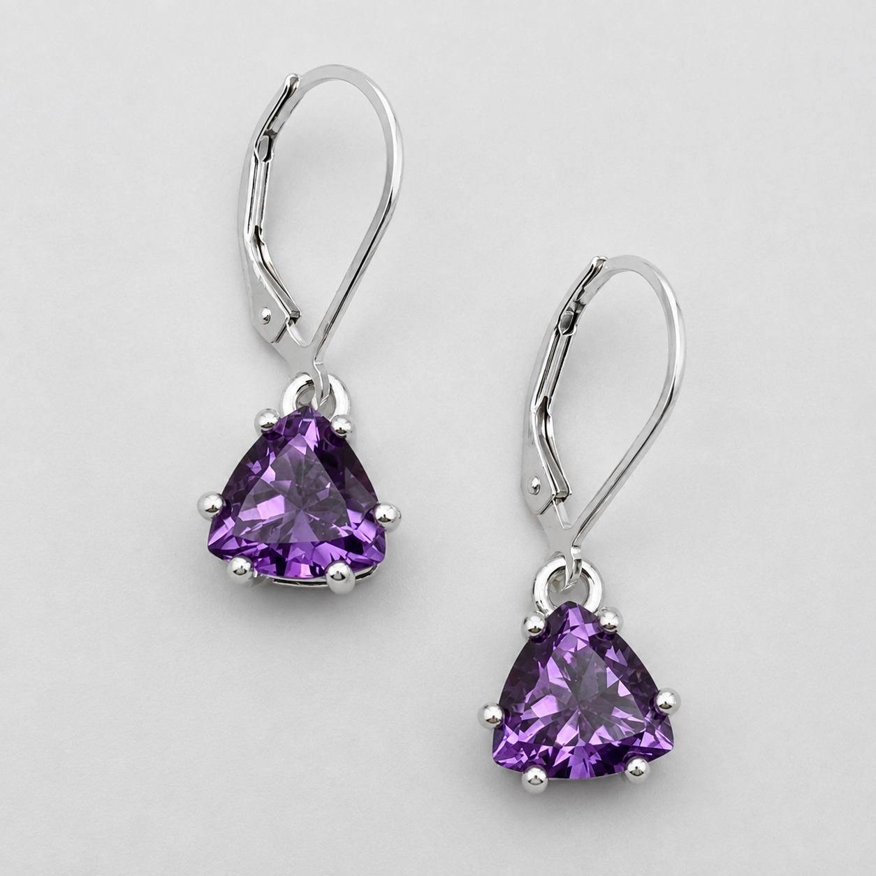 4 CTW Trillion Cut Sapphire Alexandrite Earrings