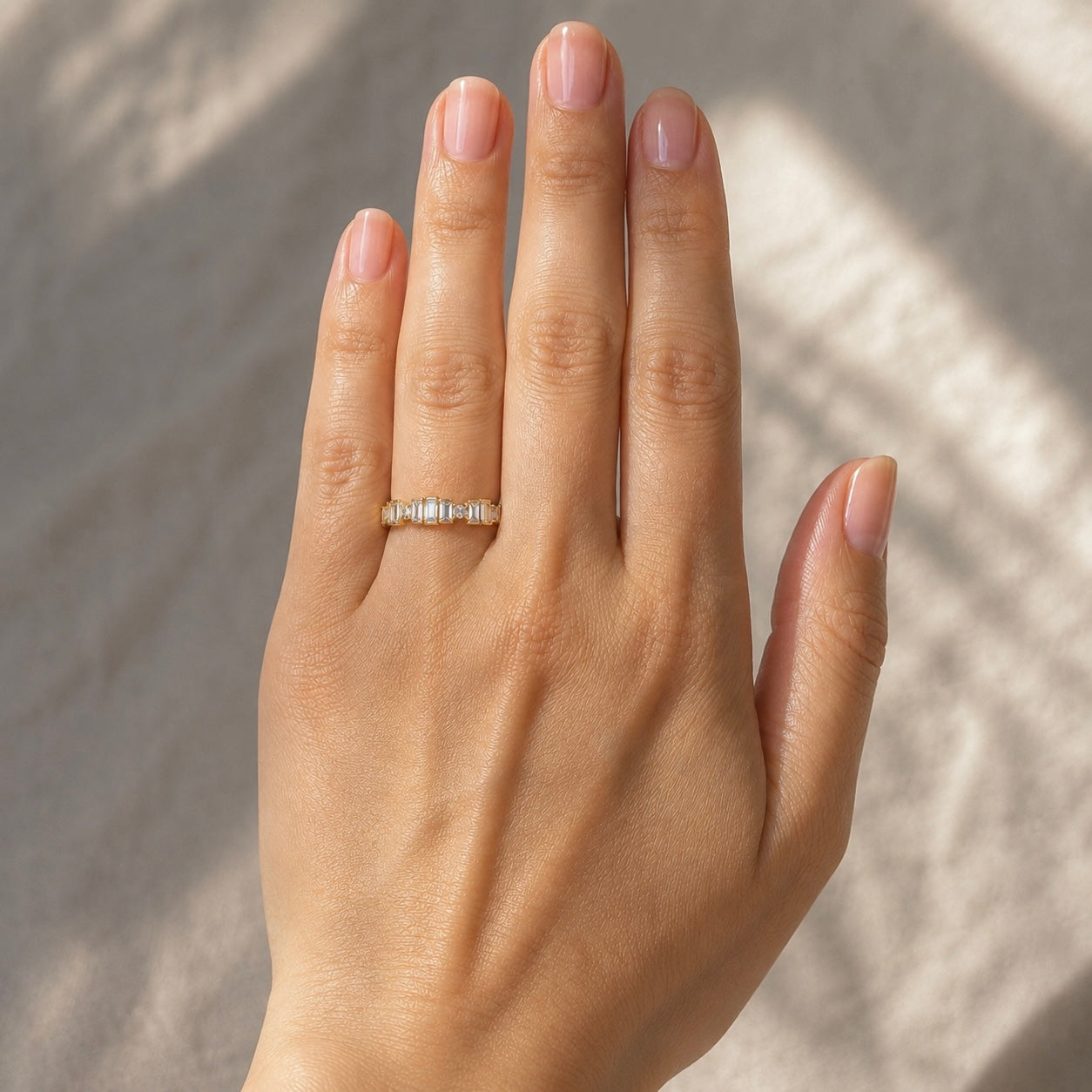 .68 CTW Lab Grown Diamond Architectural Ring in 14K Yellow Gold | Modern Geometric Diamond Band