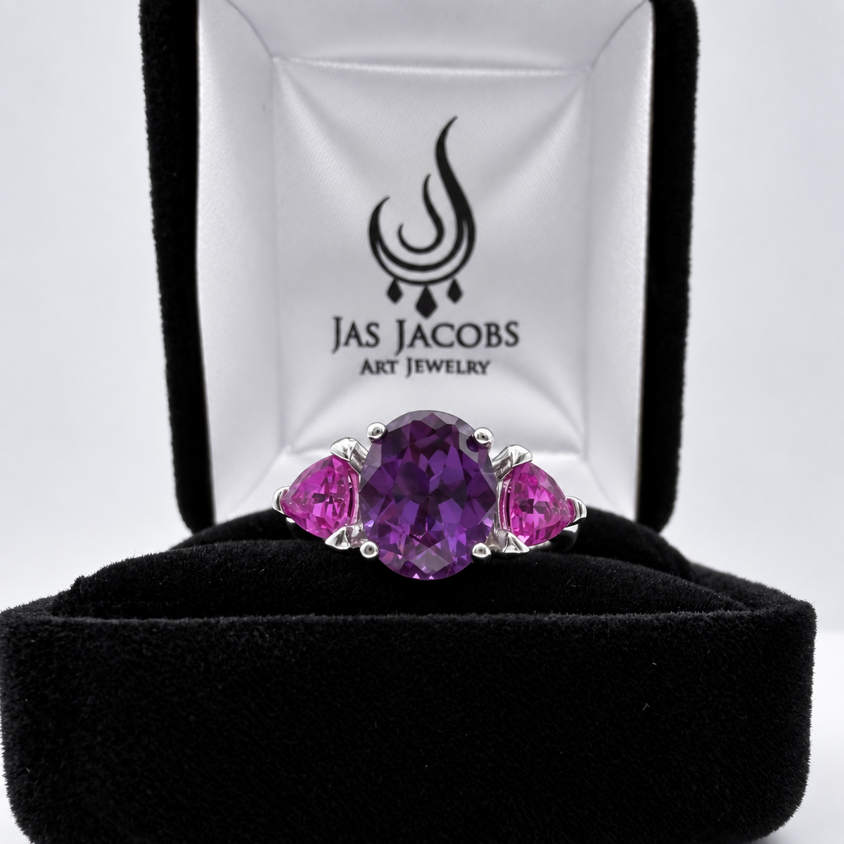 4ctw Purple Color Change Sapphire & Pink Sapphire Ring