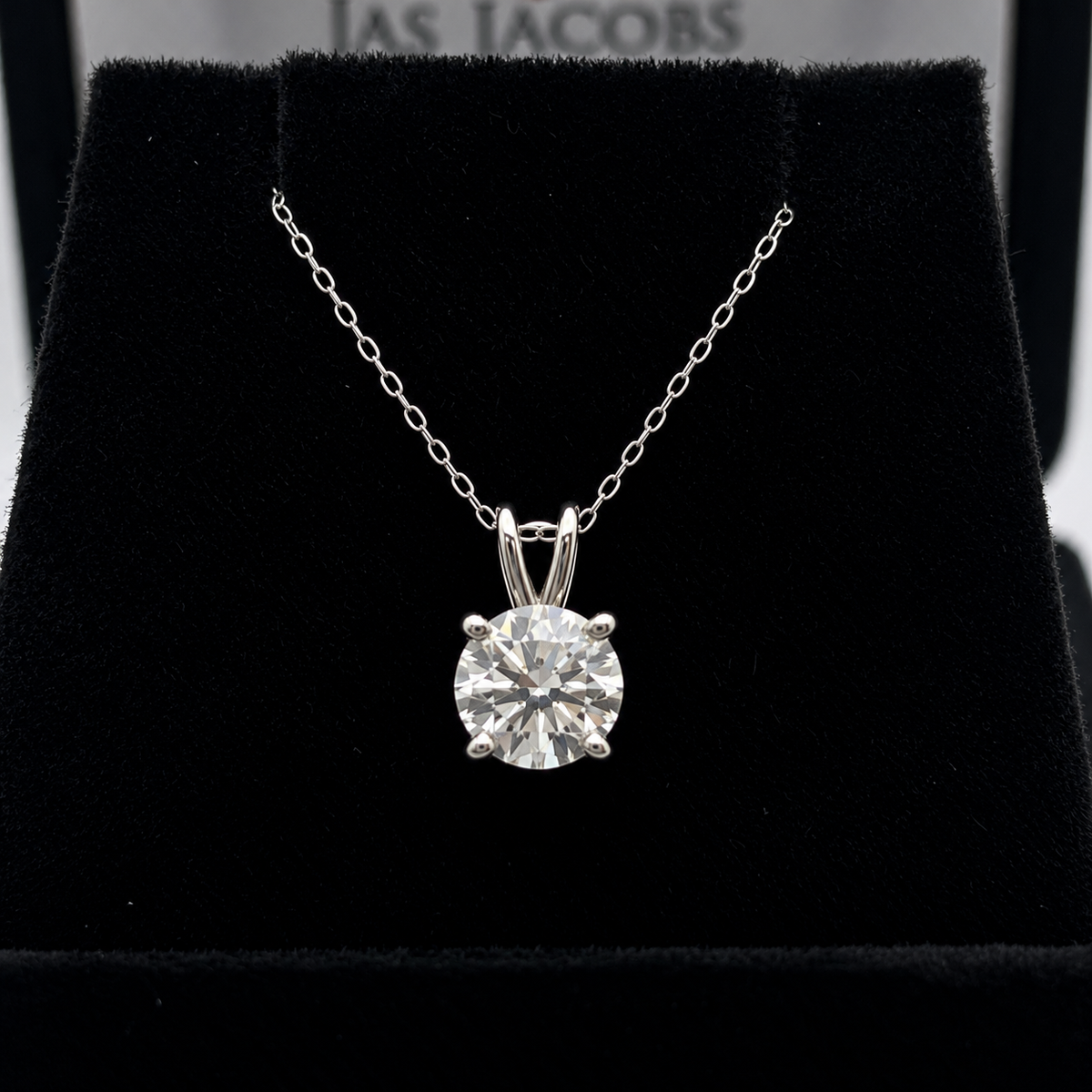 1ct White Sapphire Solitaire Pendant Necklace