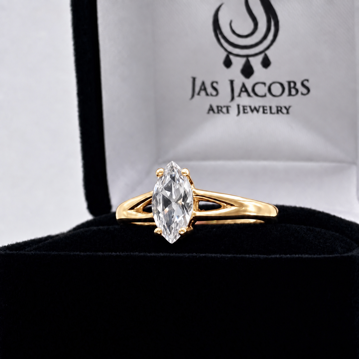 1.25ct Marquise White Sapphire Engagement Ring