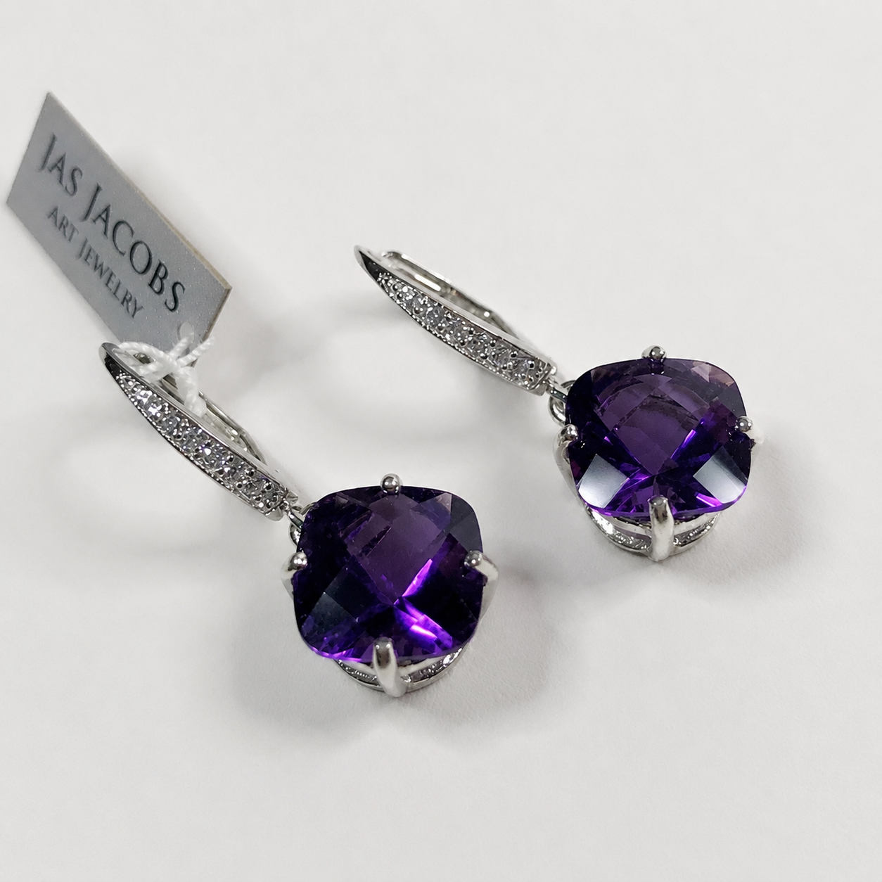9ctw Cushion Cut Amethyst Earrings
