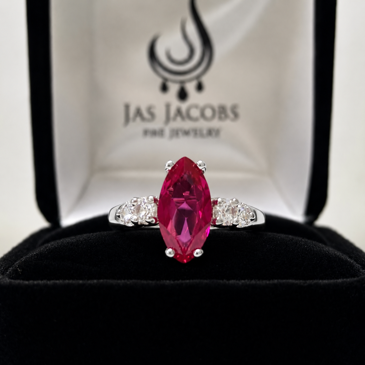 2.5ctw Marquise Cut Ruby & Diamond Ring