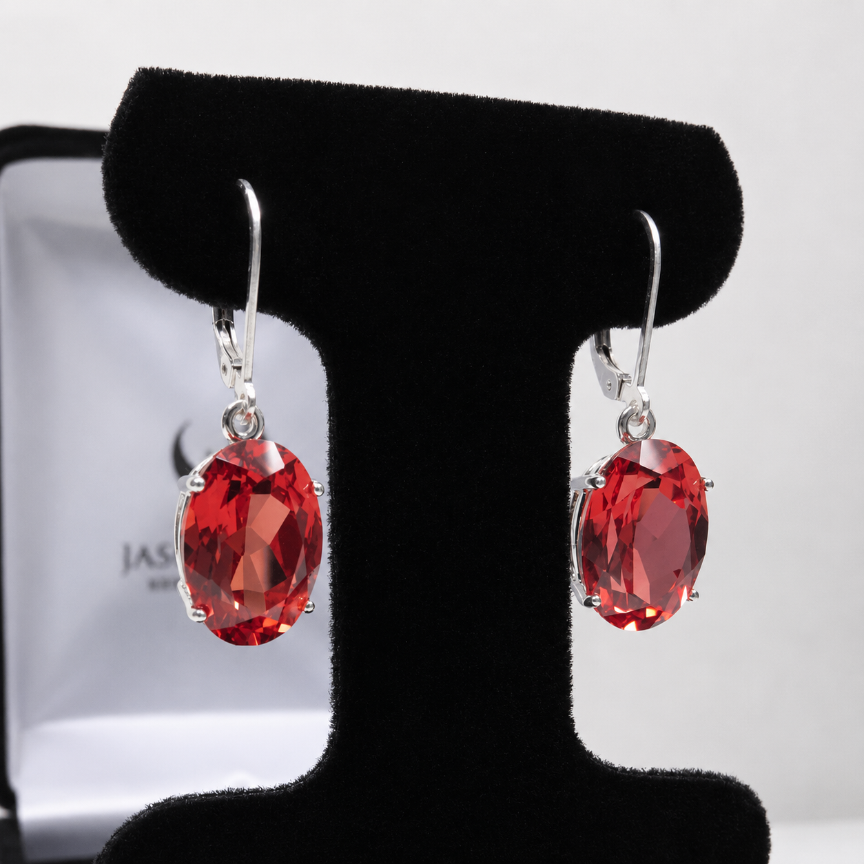 16ctw Oval Cut Padparadscha Sapphire Earrings | Orange Gemstone Dangle Earrings