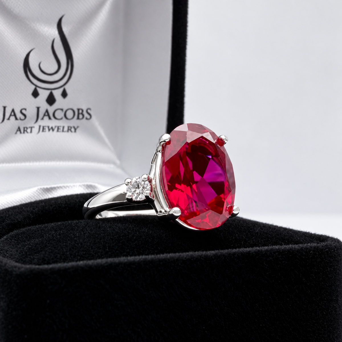 7.2ctw Oval Ruby & Diamond Statement Ring