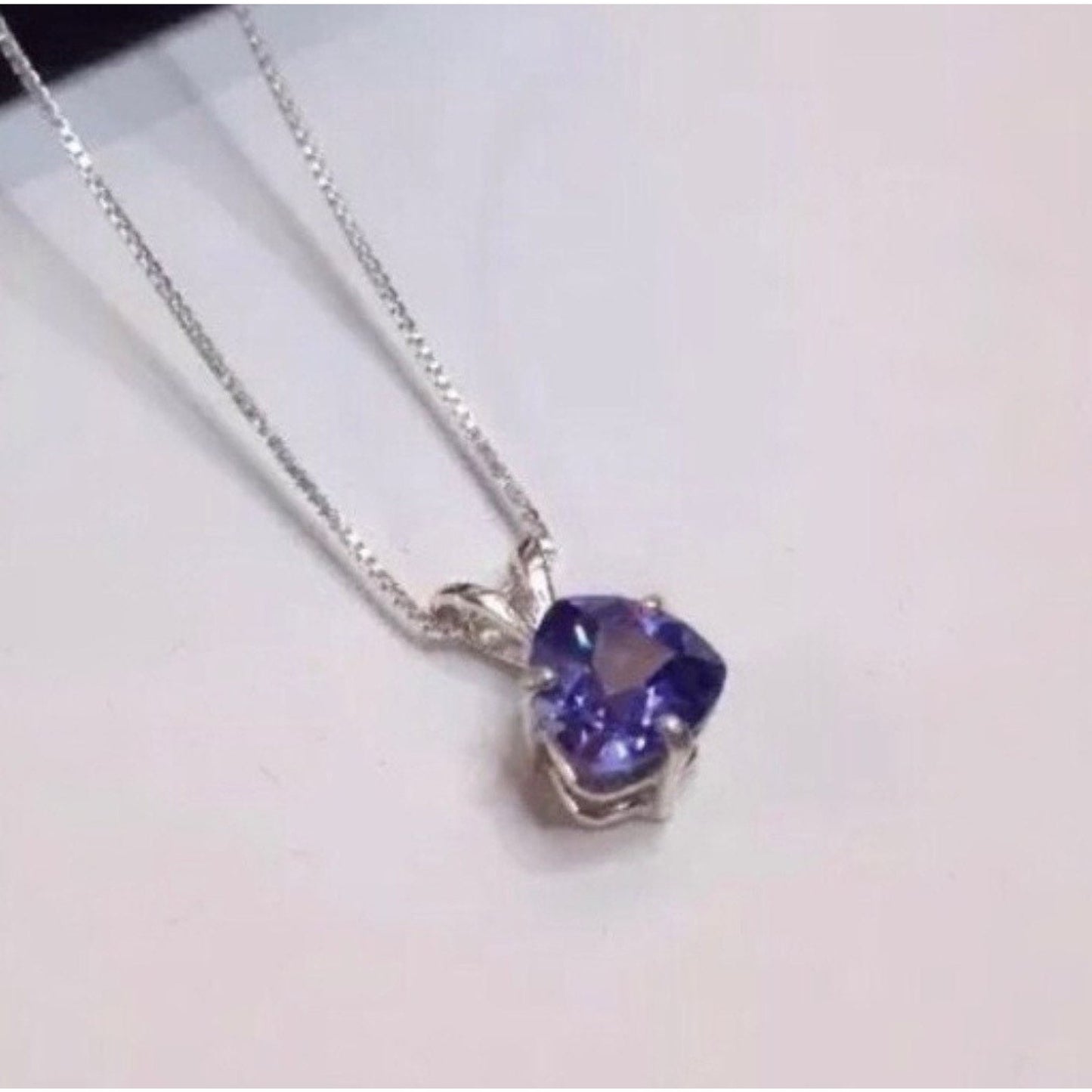 Beautiful 2ct Trillion Cut Tanzanite & Sterling Silver Pendant Necklace Trillion Cut Tanzanite Fine Jewelry Trends 2ct Tanzanite Pendant