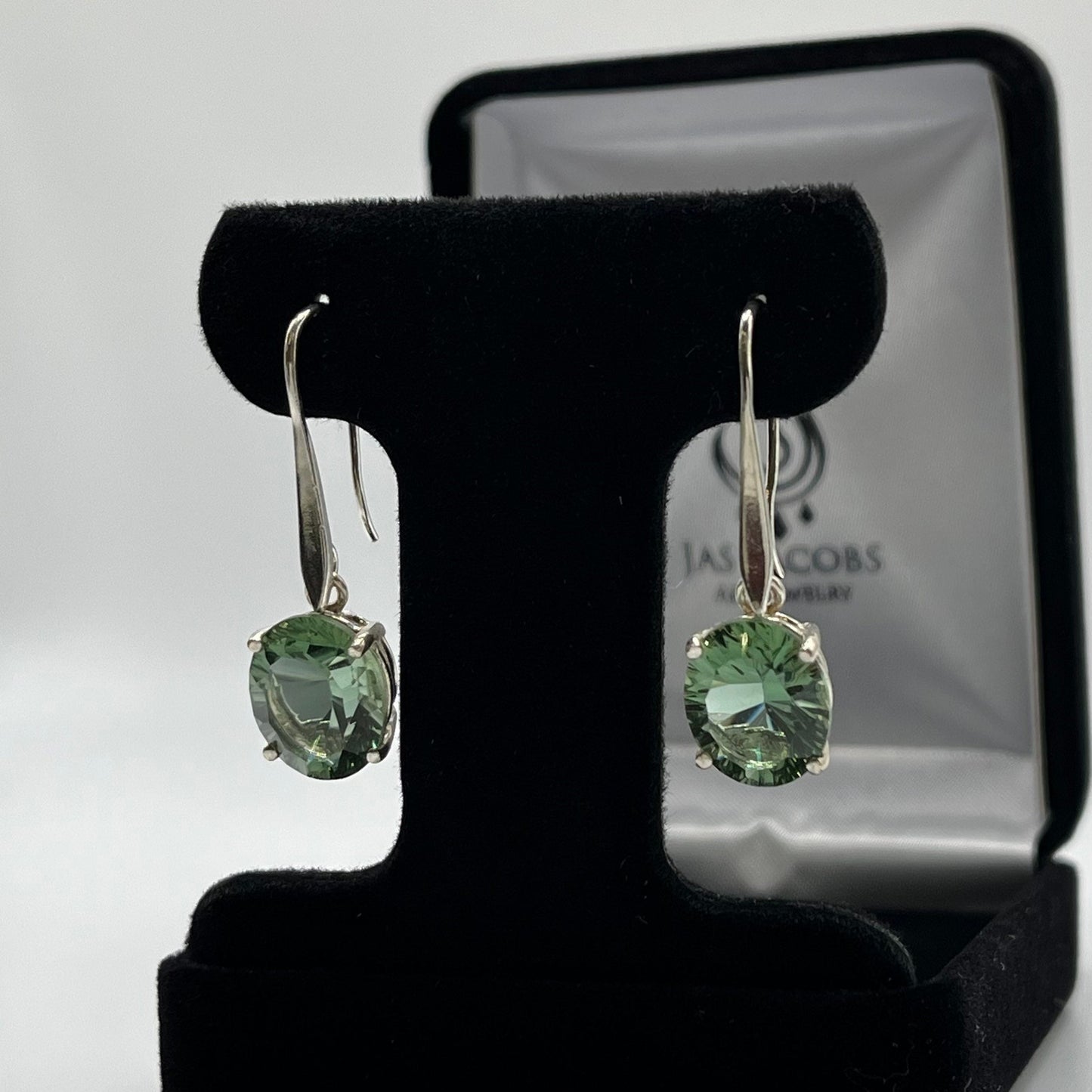 Gorgeous 9ctw Natural Green Quartz Earrings Sterling Silver Oval Cut Green Amethyst Trending Jewelry Gift
