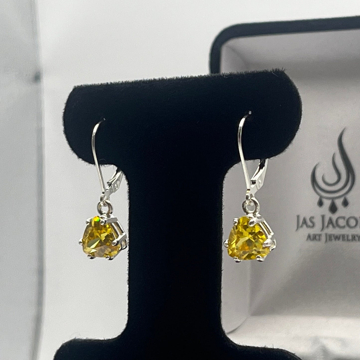 Beautiful 3.6ctw Trillion Cut Citrine Quartz in Sterling Silver Citrine Earrings
