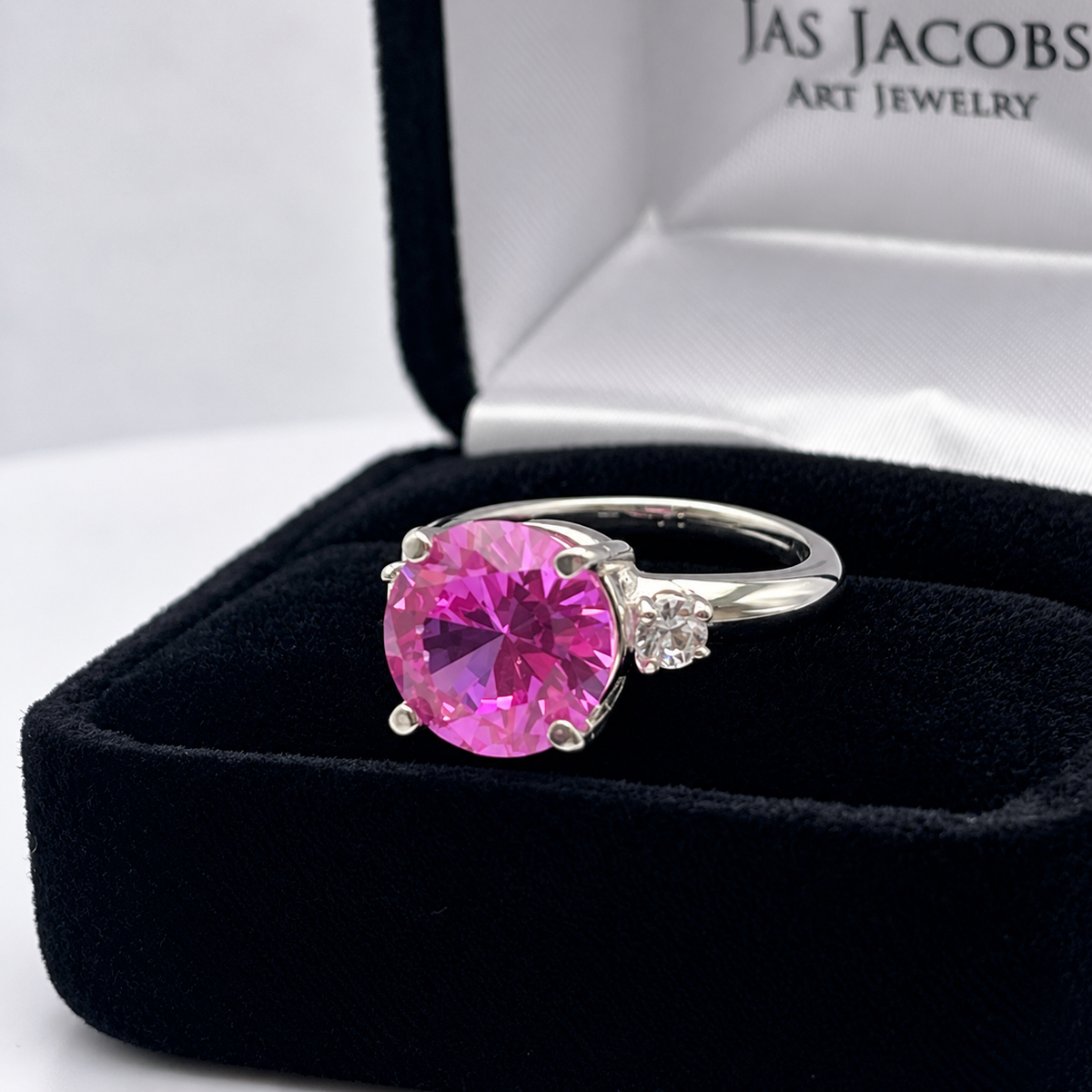 4.5ct Round Pink Sapphire & White Sapphire Ring