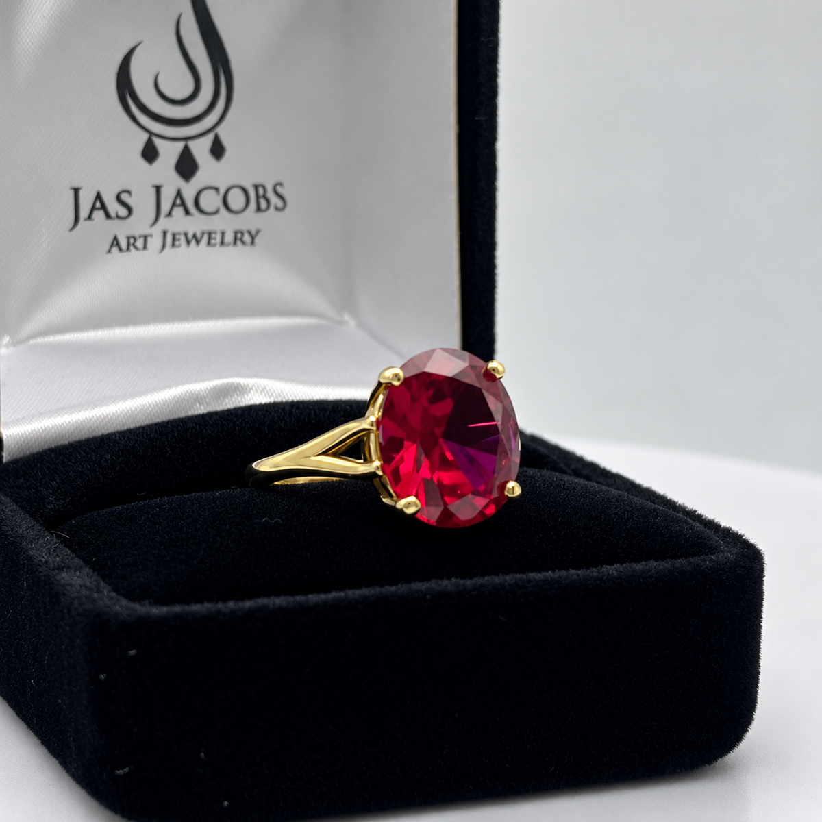 5ct Oval Ruby Solitaire Ring