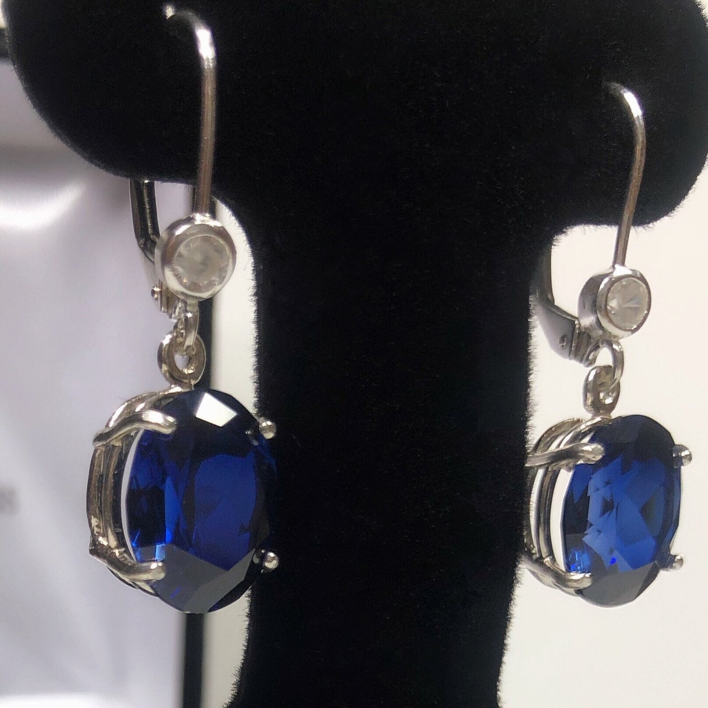 Beautiful 12ctw Oval Cut Sapphire Earrings in Sterling Silver