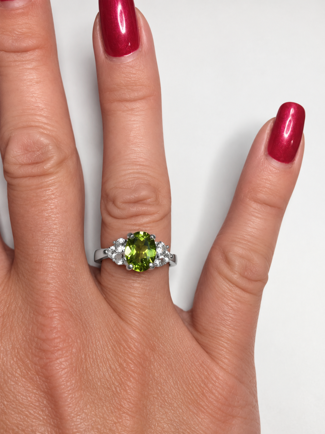 2.84ctw Oval Arizona Peridot & Diamond Ring
