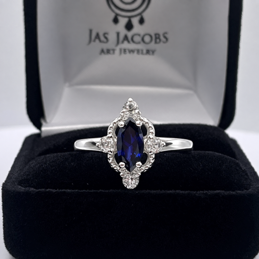 1.85ctw Marquise Cut Sapphire Navette Ring