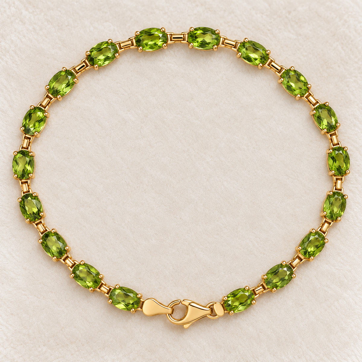 7ctw Oval Cut Peridot Tennis Bracelet