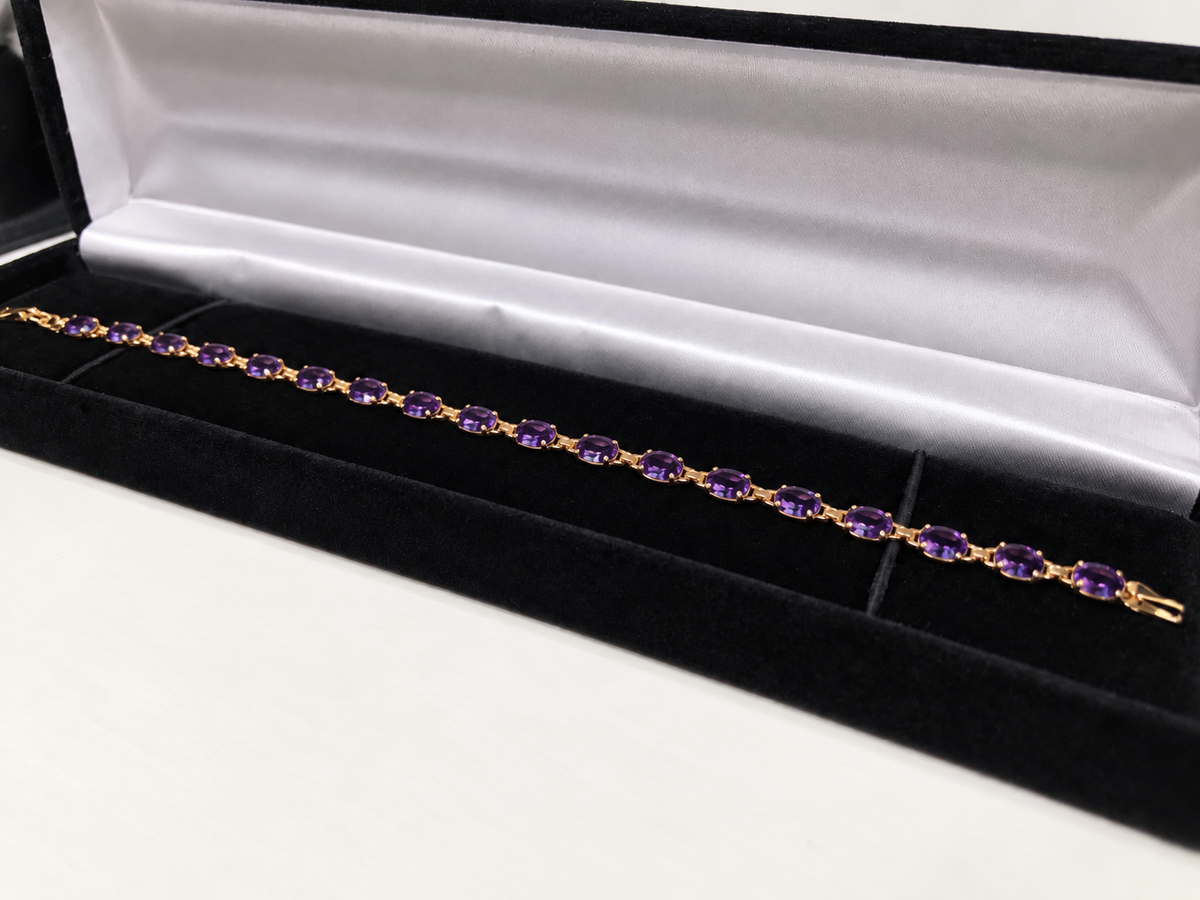 7ctw Oval Cut Amethyst Tennis Bracelet