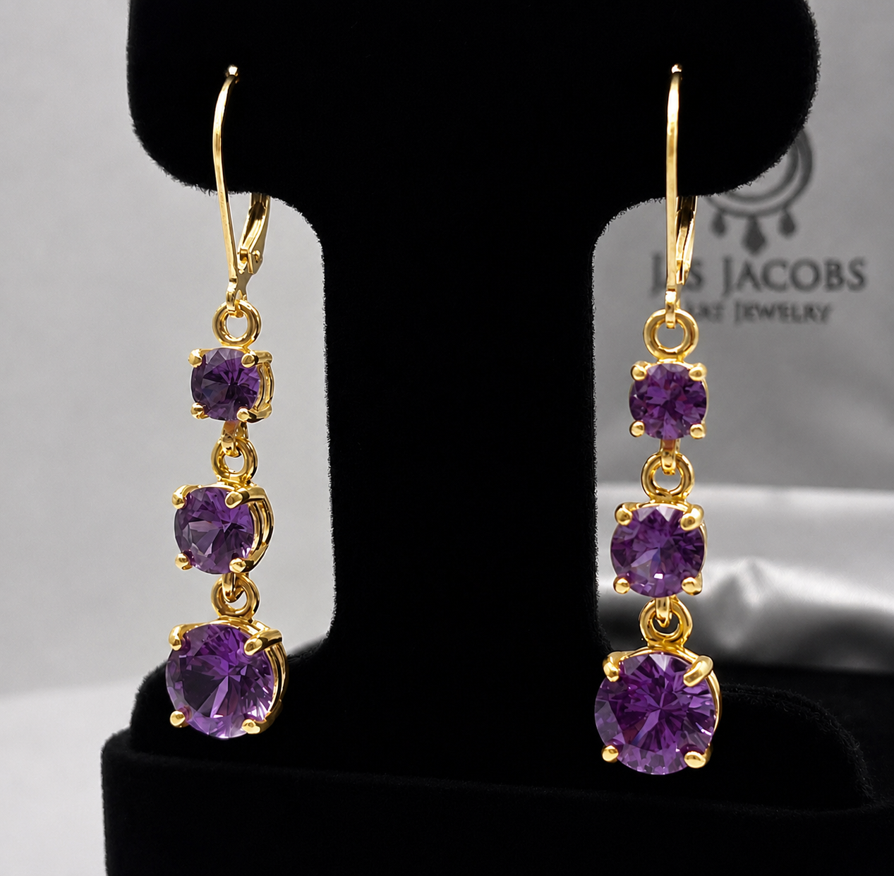 5ctw Color Change Alexandrite Sapphire Earrings | Round Multi Stone Dangle Earrings