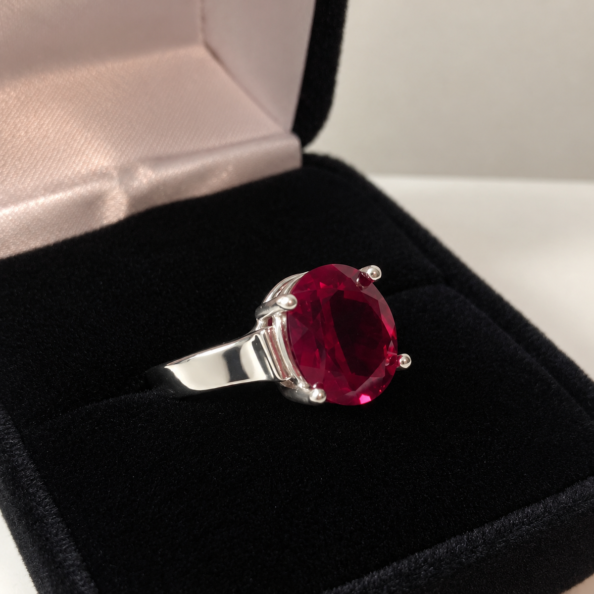 5ct Oval Ruby Wide Band Ring