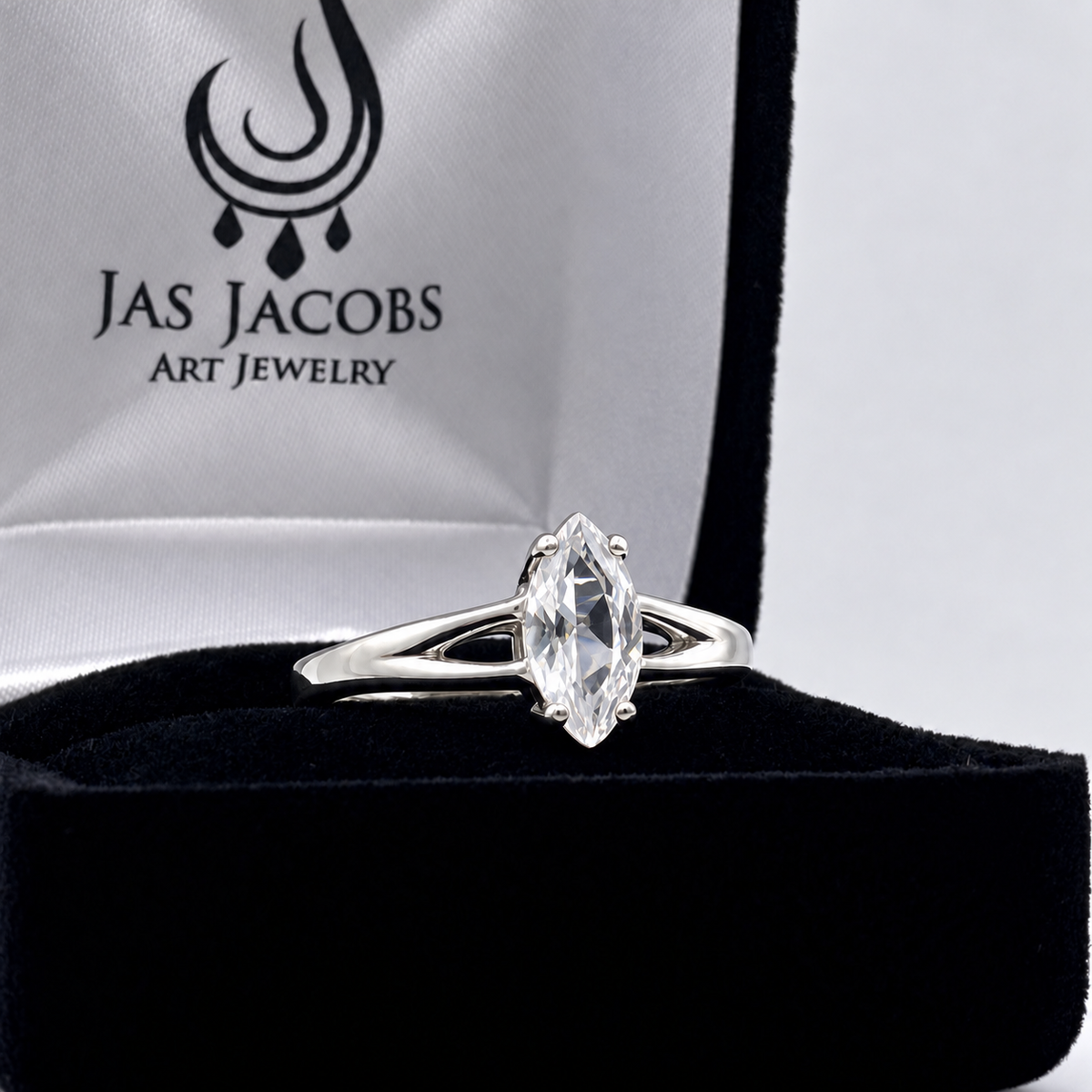 1.25ct Marquise White Sapphire Engagement Ring