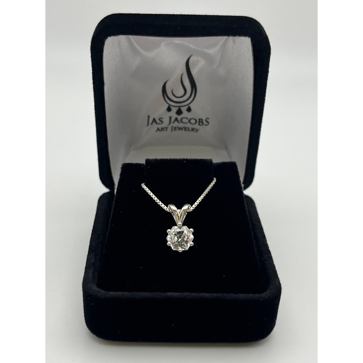 BEAUTIFUL 1ct Hexagon Cut White Sapphire Necklace Sterling Silver Solitaire Pendant Necklace Fine Jewelry Gifts Jewelry Holiday Gift Bridal