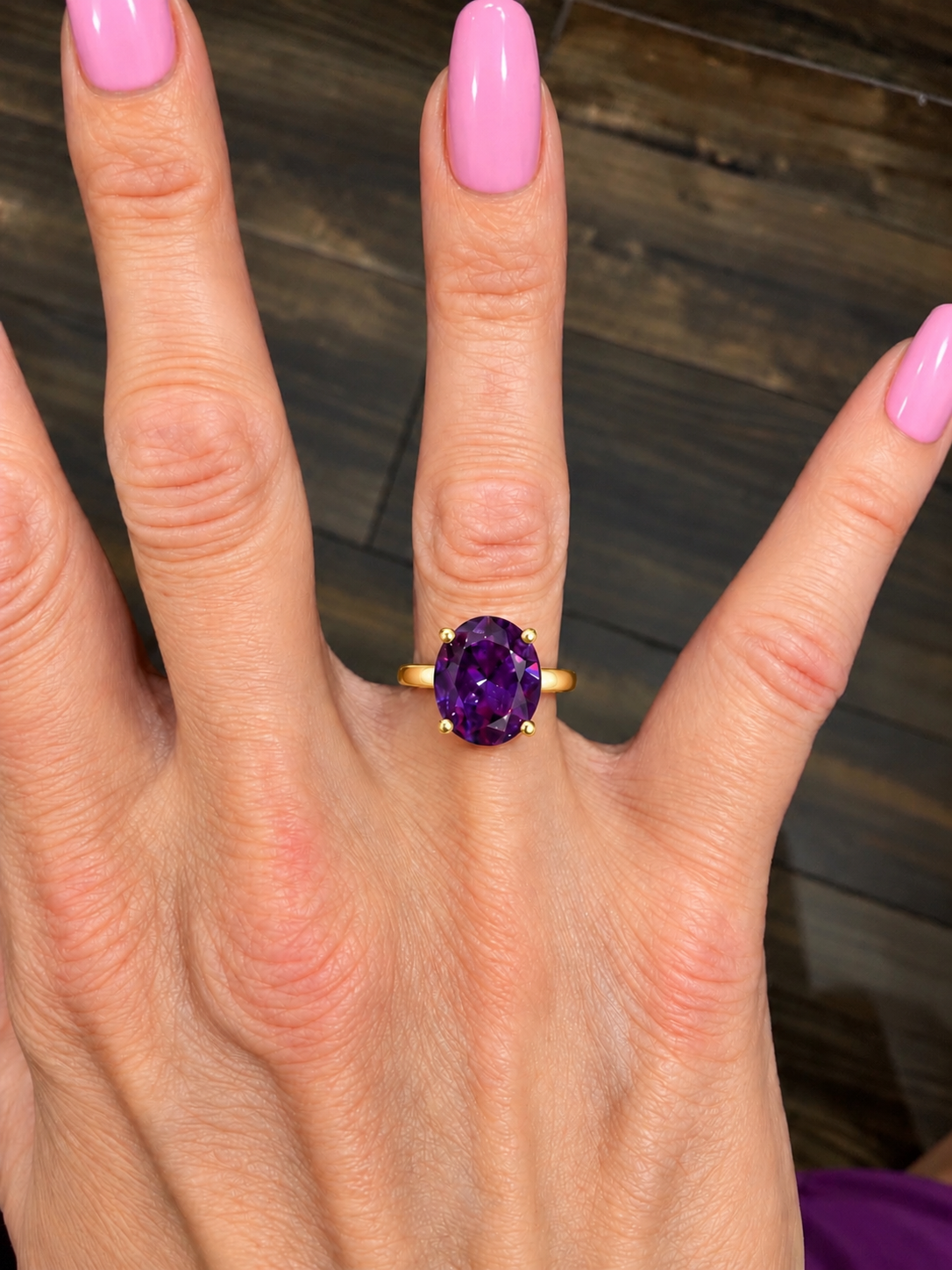 5ct Oval Color Change Alexandrite Sapphire Solitaire Ring