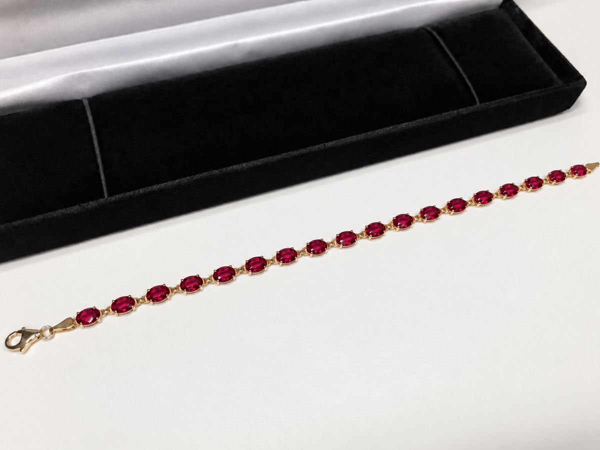 7ctw Oval Cut Ruby Tennis Bracelet