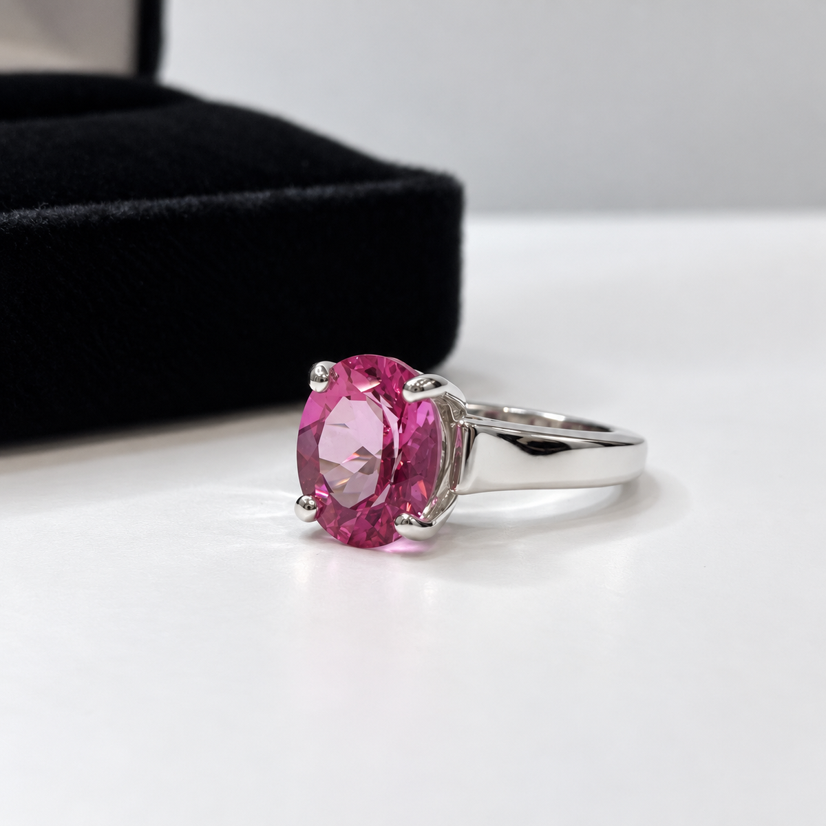 4ct Passion Pink Topaz Wide Band Ring