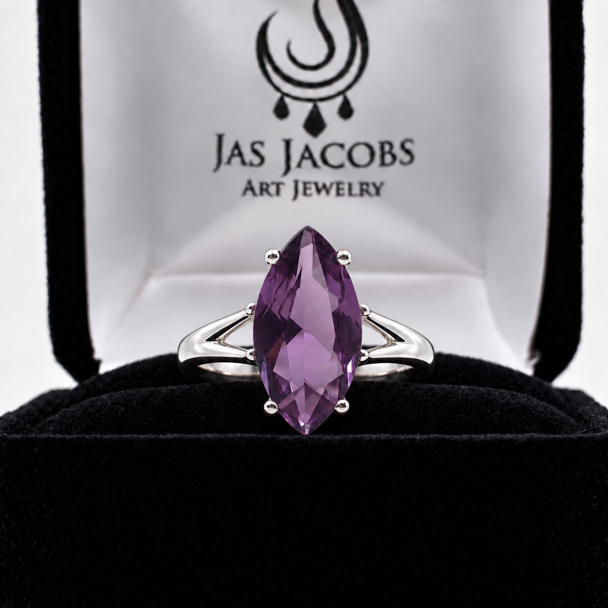 3ct Marquise Cut Amethyst Statement Ring
