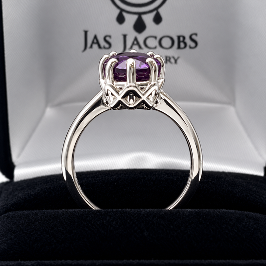 3ct Oval Cut Color Change Alexandrite Sapphire Ring – Art Deco Inspired