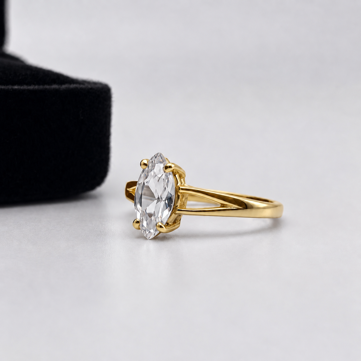 1.25ct Marquise White Sapphire Engagement Ring