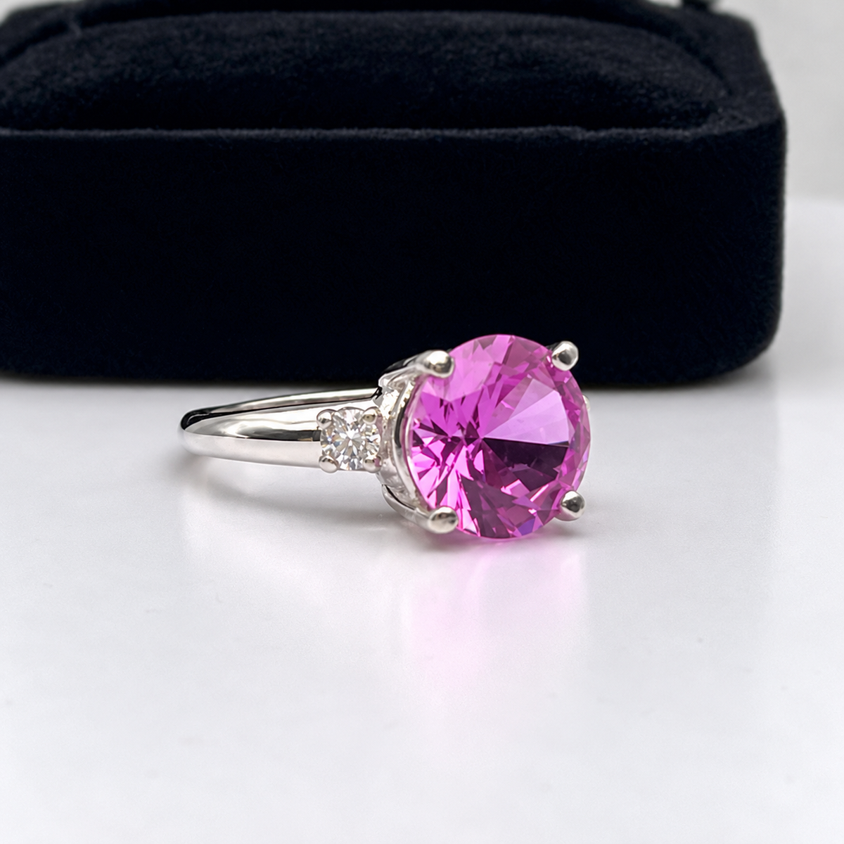 4.5ct Round Pink Sapphire & White Sapphire Ring