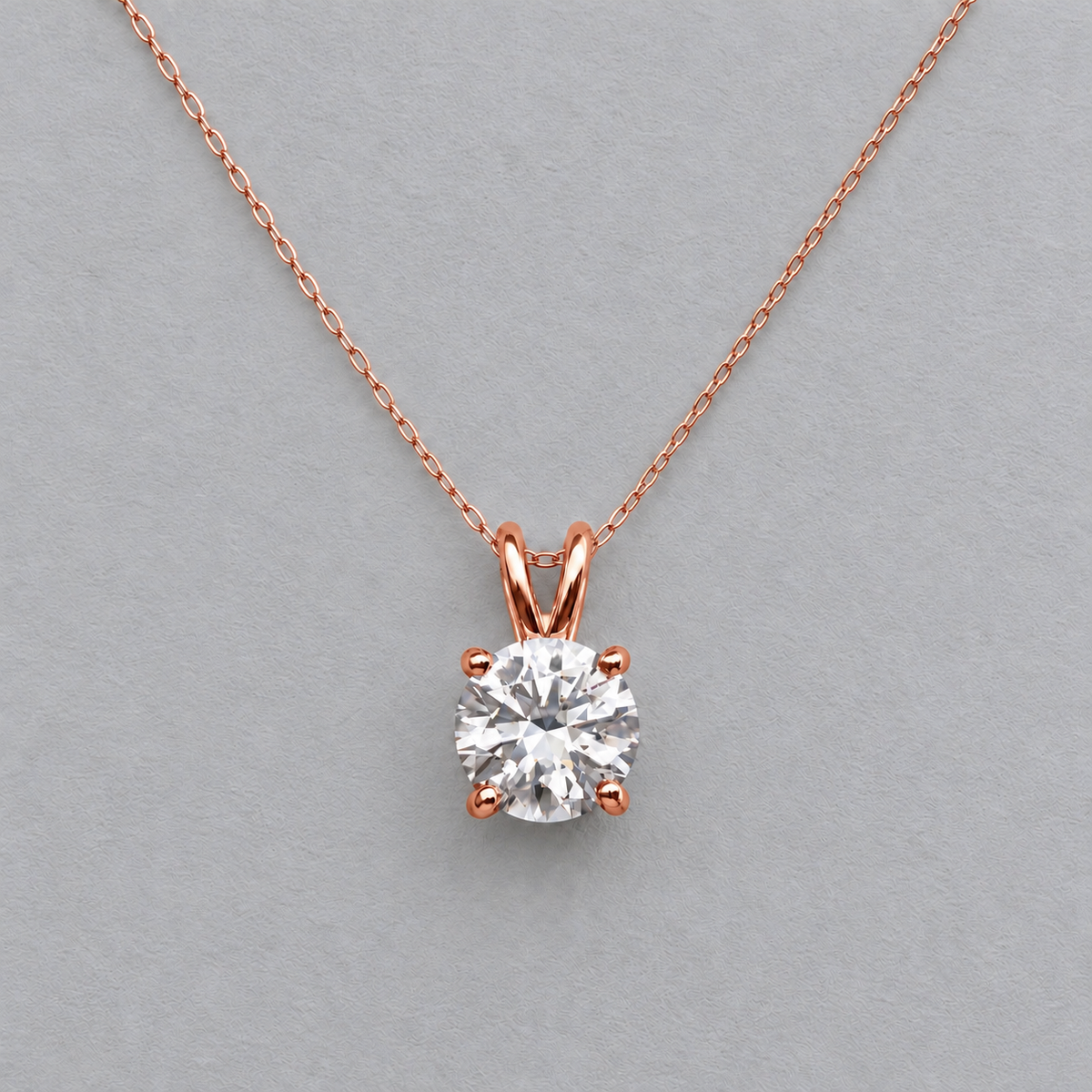 1ct White Sapphire Solitaire Pendant Necklace