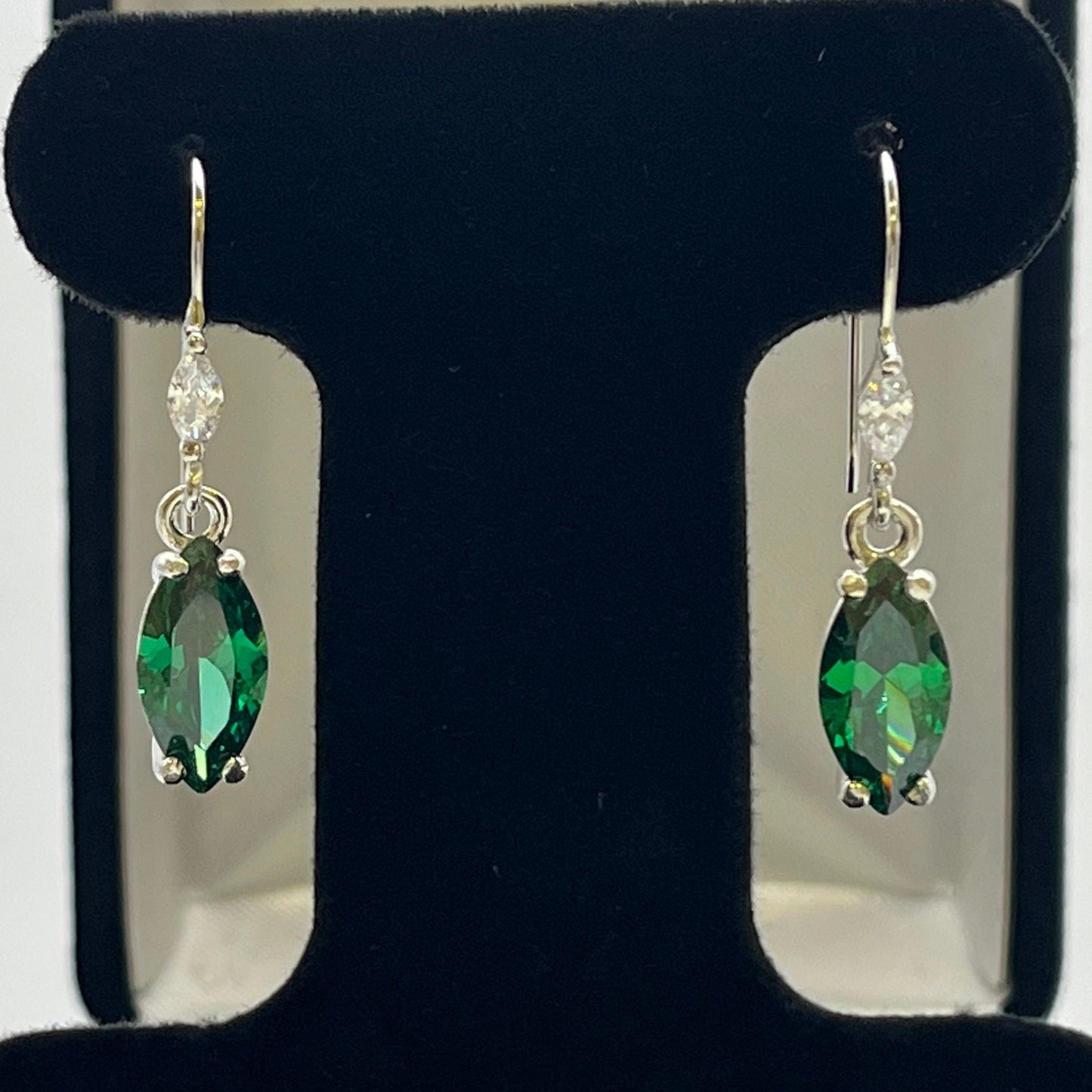Beautiful 4ctw Marquise Cut Emerald Earrings