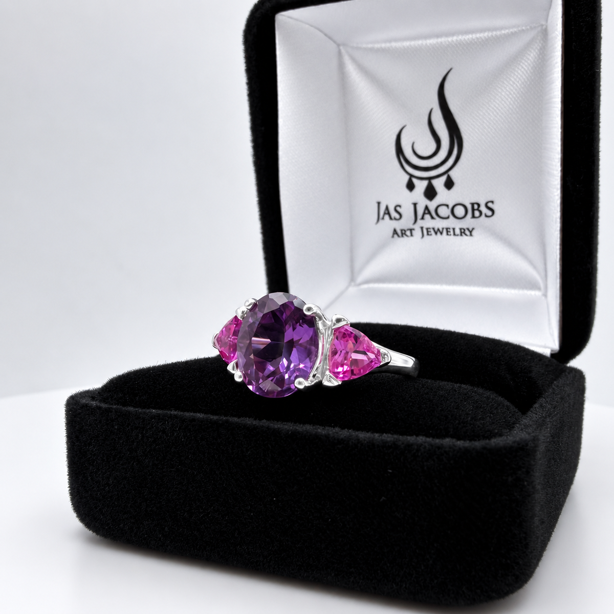 4ctw Purple Color Change Sapphire & Pink Sapphire Ring