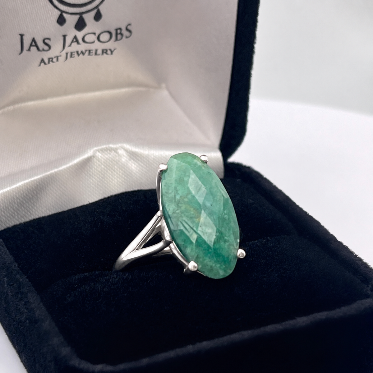 6ct Marquise Emerald Statement Ring