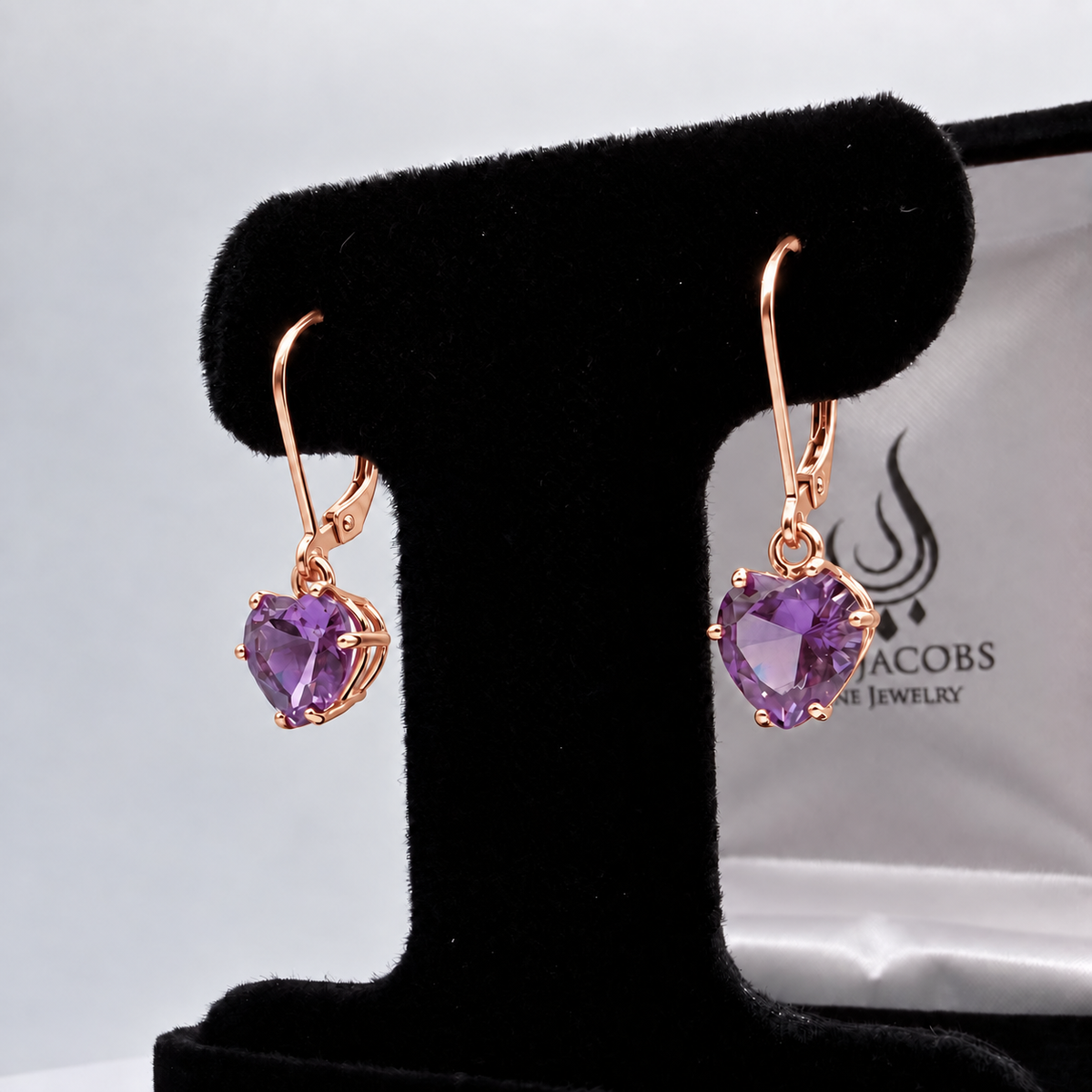 4ctw Heart Cut Color Change Alexandrite Sapphire Earrings