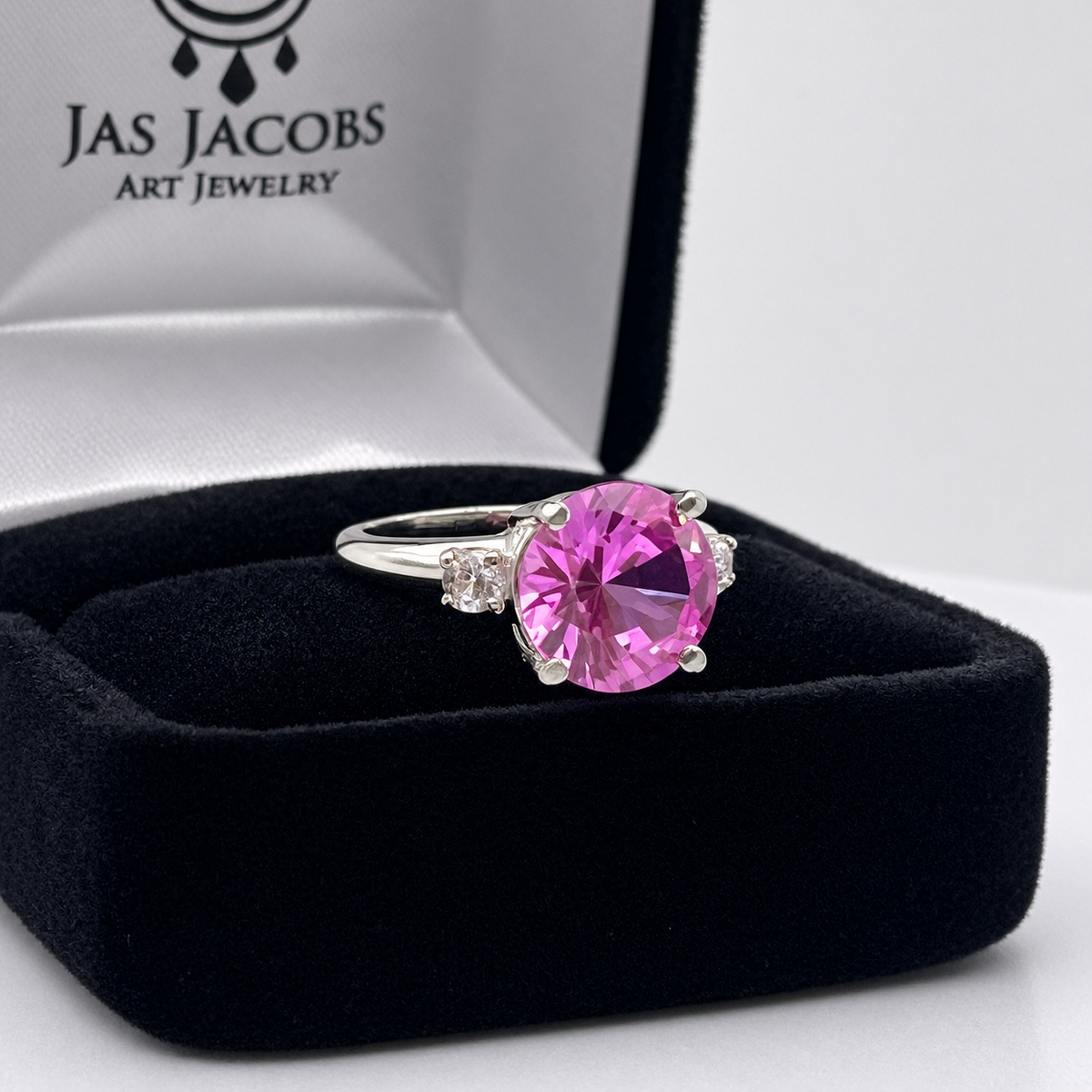 4.5ct Round Pink Sapphire & White Sapphire Ring