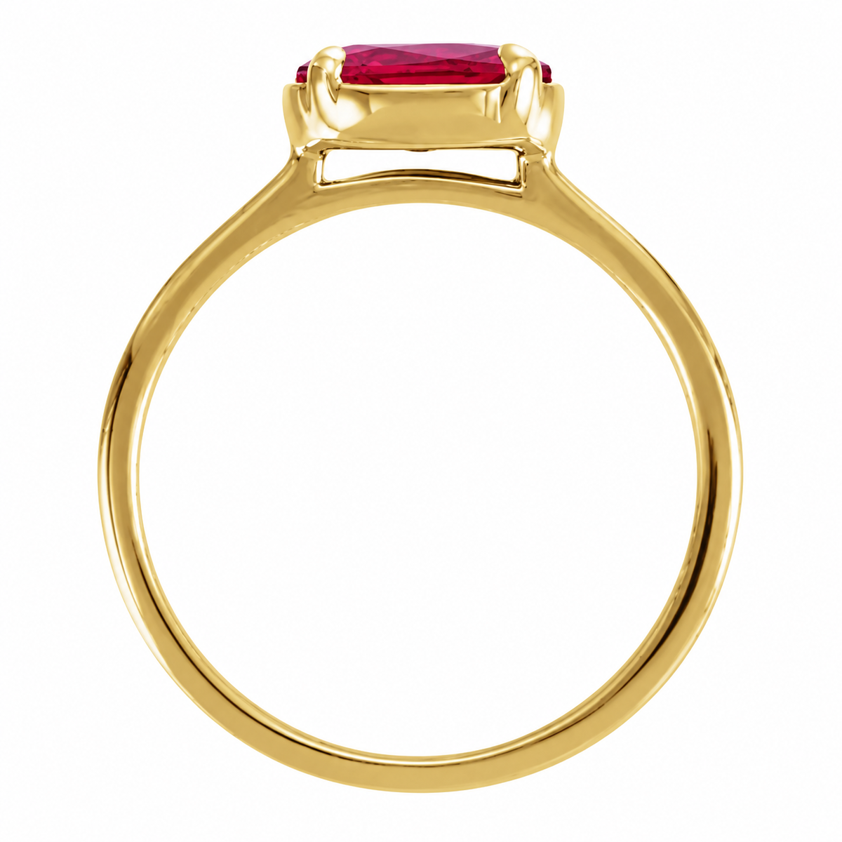 1.3ct Oval Lab-Grown Ruby Solitaire Ring – Modern Minimalist