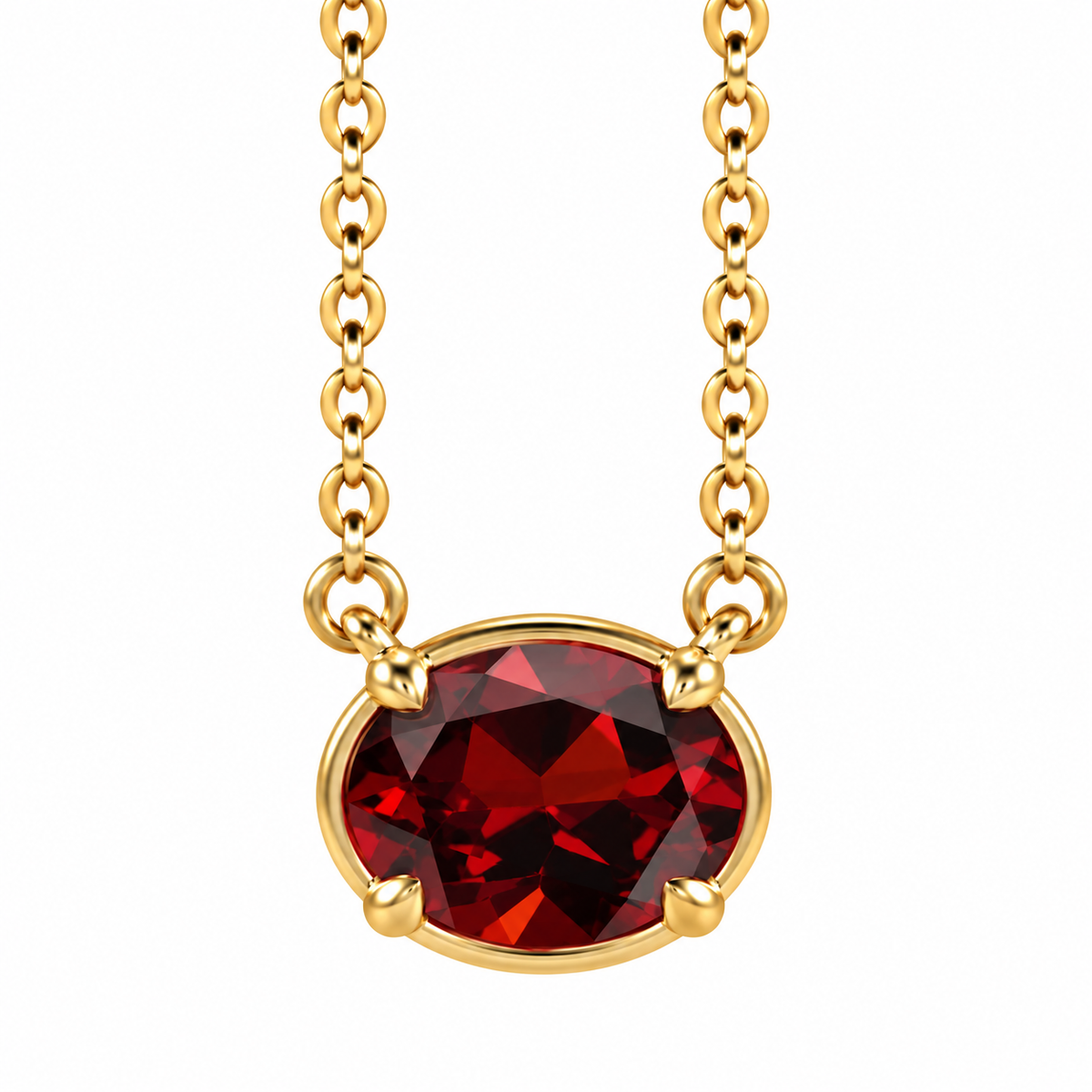 1.4ct Mozambique Garnet Necklace – East-West