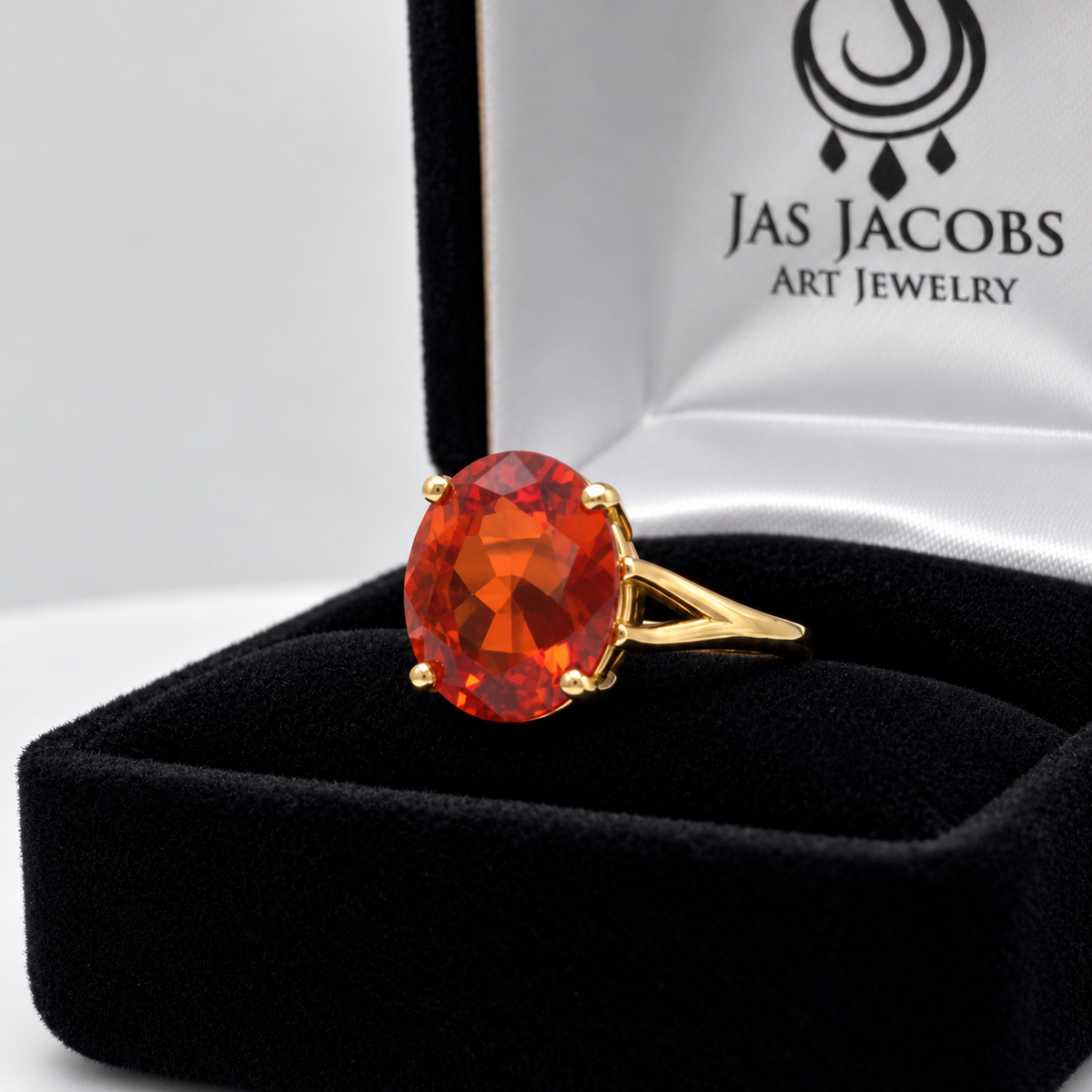 5ct Orange Padparadscha Sapphire Solitaire Ring