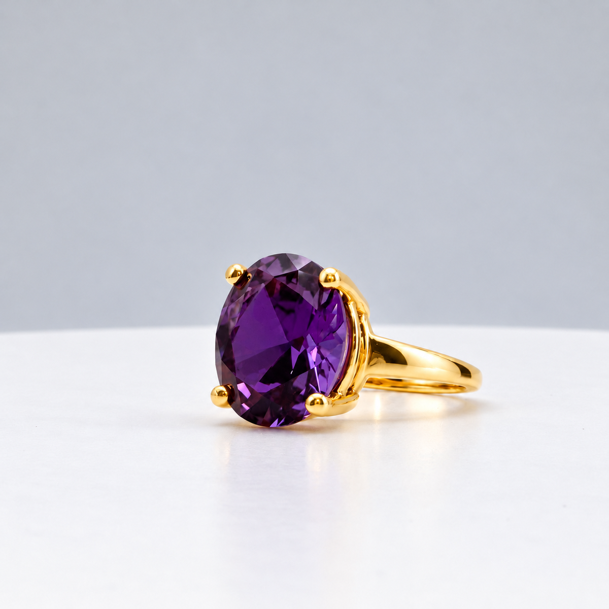 5ct Oval Color Change Alexandrite Sapphire Solitaire Ring