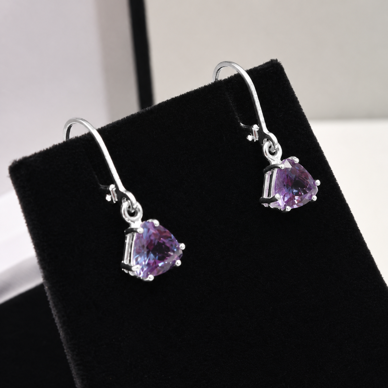 2.6 CTW Trillion Cut Alexandrite Earrings