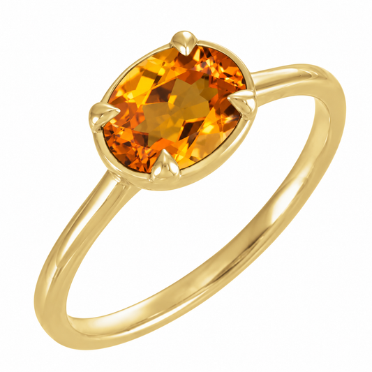 1.2ct Natural Citrine Ring – East-West