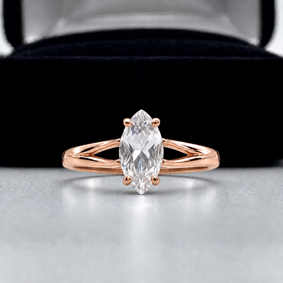 1.25ct Marquise White Sapphire Engagement Ring