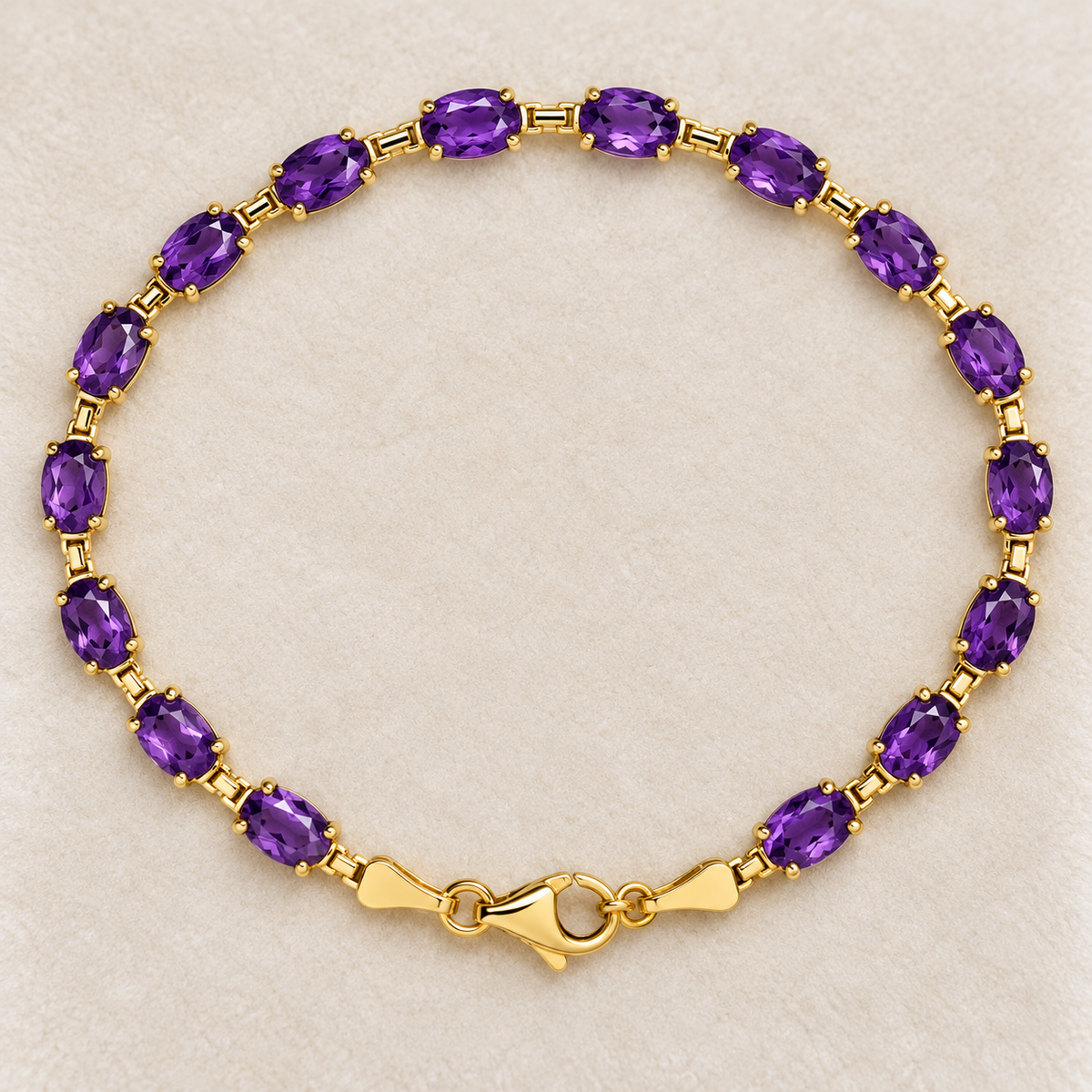 7ctw Oval Cut Amethyst Tennis Bracelet