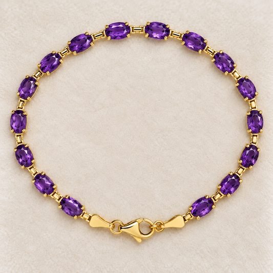 7ctw Oval Cut Amethyst Tennis Bracelet